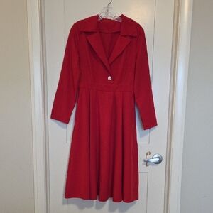 Chic Long Sleeve Red Dress